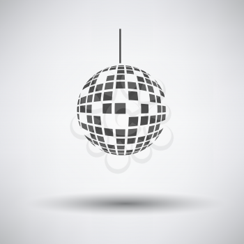 Party disco sphere icon on gray background with round shadow. Vector illustration.