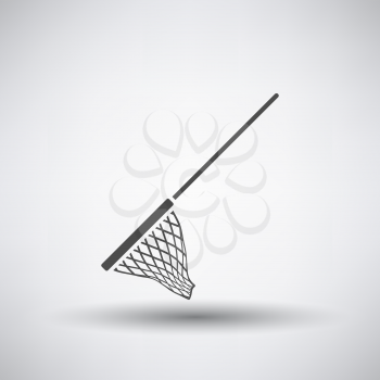 Fishing icon with net  over gray background. Vector illustration.