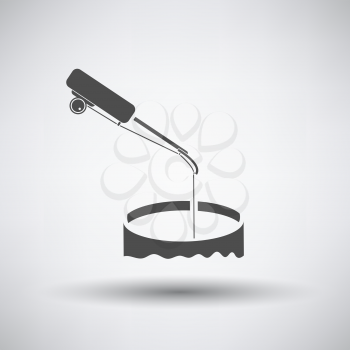 Fishing icon with winter tackle over gray background. Vector illustration.