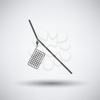 Fishing icon with feeder net over gray background. Vector illustration.