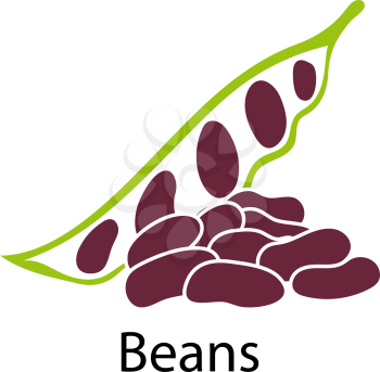 Beans icon on white background. Vector illustration.