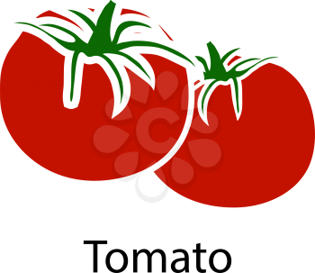 Tomato icon on white background. Vector illustration.
