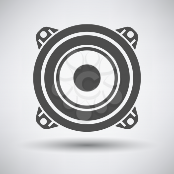 Loudspeaker  icon on gray background with round shadow. Vector illustration.
