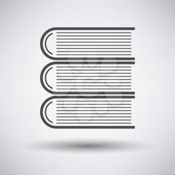 Stack of books icon on gray background with round shadow. Vector illustration.