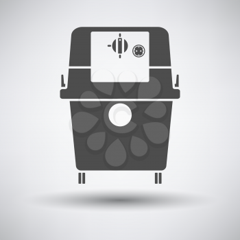 Vacuum cleaner icon on gray background with round shadow. Vector illustration.