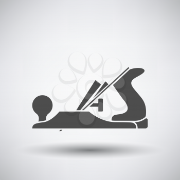 Jack-plane tool icon on gray background with round shadow. Vector illustration.