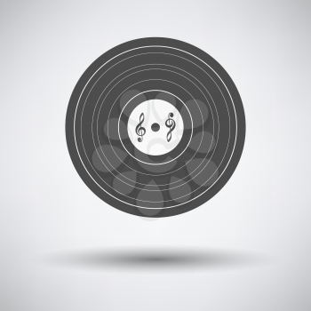 Analogue record icon on gray background with round shadow. Vector illustration.