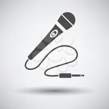 Karaoke microphone  icon on gray background with round shadow. Vector illustration.