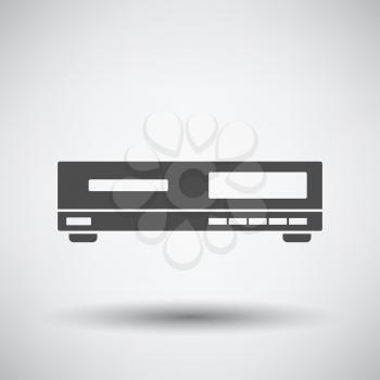 Media player icon on gray background with round shadow. Vector illustration.