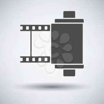 Photo cartridge reel icon on gray background with round shadow. Vector illustration.