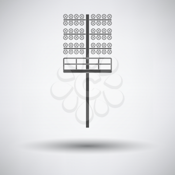 Soccer light mast  icon on gray background with round shadow. Vector illustration.