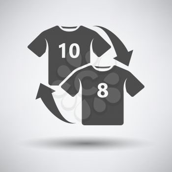 Soccer replace icon on gray background with round shadow. Vector illustration.