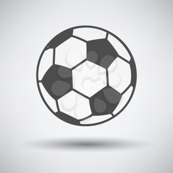 Soccer ball icon on gray background with round shadow. Vector illustration.