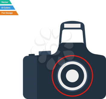 Flat design icon of photo camera in ui colors. Vector illustration.