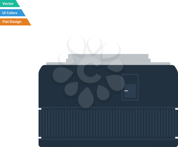 Flat design icon of photo camera 50 mm lens in ui colors. Vector illustration.