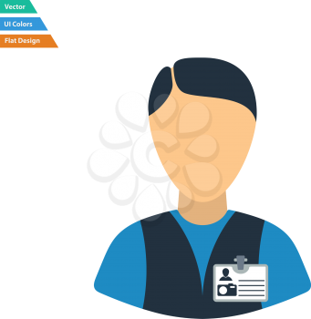 Flat design icon of photographer in ui colors. Vector illustration.