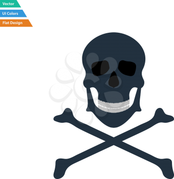 Flat design icon of poison from skill and bones in ui colors. Vector illustration.