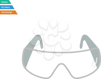 Flat design icon of chemistry protective eyewear in ui colors. Vector illustration.