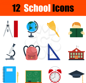 Flat design education icon set in ui colors. Vector illustration.
