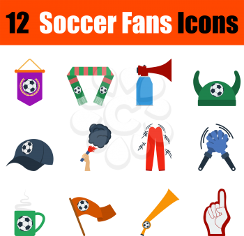 Flat design football fans icon set in ui colors. Vector illustration.