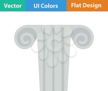 Flat design icon of antique column in ui colors. Vector illustration.