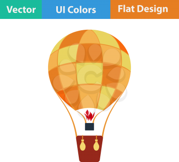 Flat design icon of hot air balloon in ui colors. Vector illustration.