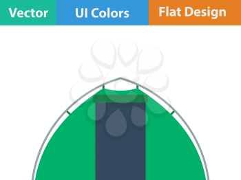Flat design icon of touristic tent in ui colors. Vector illustration.