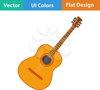 Flat design icon of acoustic guitar in ui colors. Vector illustration.