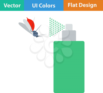 Flat design icon of mosquito spray in ui colors. Vector illustration.