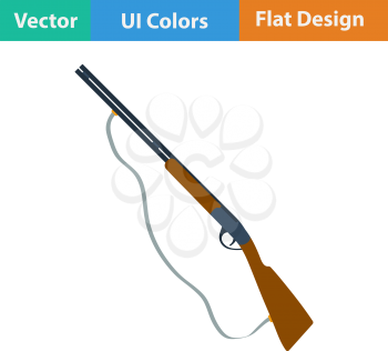 Flat design icon of hunting gun in ui colors. Vector illustration.
