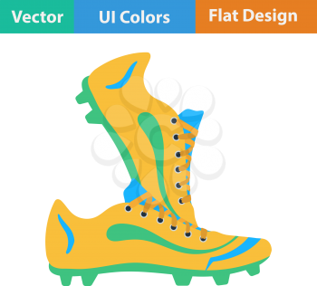 Flat design icon of football boots in ui colors. Vector illustration.