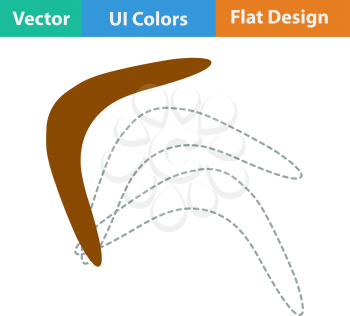 Flat design icon of boomerang in ui colors. Vector illustration.
