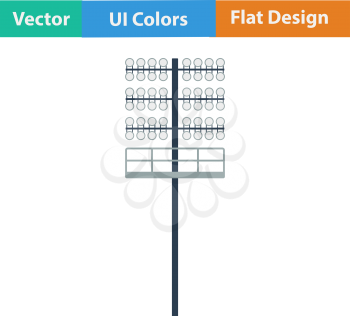 Flat design icon of football  light mast in ui colors. Vector illustration.