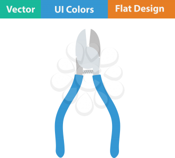 Flat design icon of side cutters in ui colors. Vector illustration.