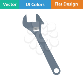 Flat design icon of adjustable wrench in ui colors. Vector illustration.