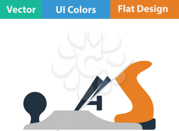 Flat design icon of jack-plane in ui colors. Vector illustration.