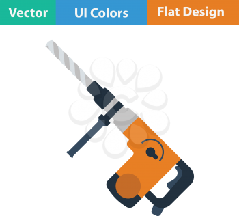 Flat design icon of electric perforator in ui colors. Vector illustration.