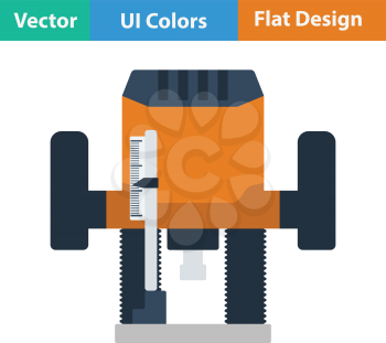 Flat design icon of plunger milling cutter in ui colors. Vector illustration.