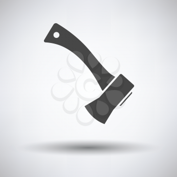 Camping axe  icon on gray background with round shadow. Vector illustration.