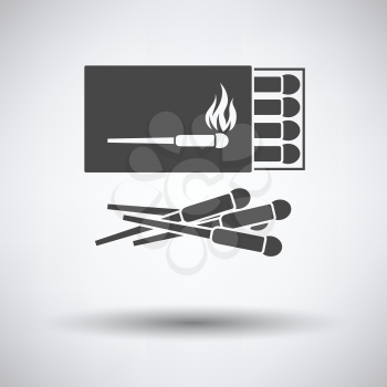 Match box  icon on gray background with round shadow. Vector illustration.