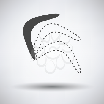 Boomerang  icon on gray background with round shadow. Vector illustration.