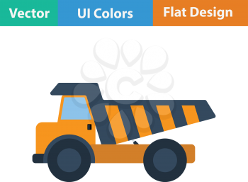 Flat design icon of tipper in ui colors. Vector illustration.