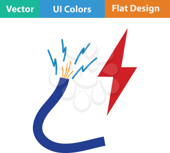 Flat design icon of Wire  in ui colors. Vector illustration.