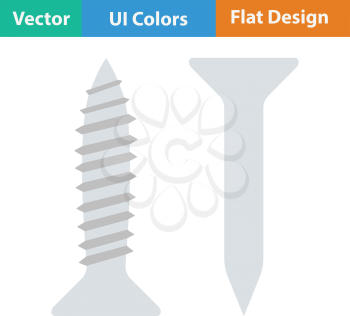 Flat design icon of screw and nail in ui colors. Vector illustration.