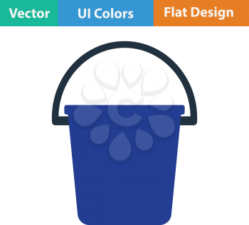 Flat design icon of bucket in ui colors. Vector illustration.