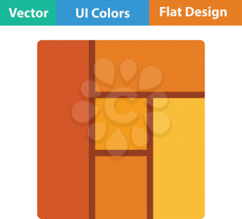 Flat design icon of parquet plank pattern in ui colors. Vector illustration.