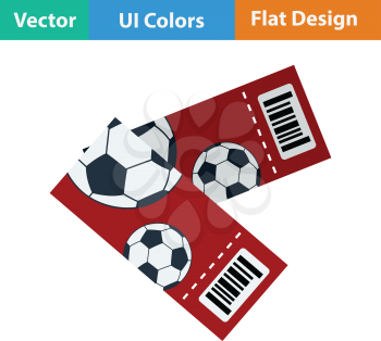 Two football tickets icon. Flat design in ui colors. Vector illustration.