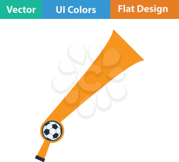 Football fans wind horn toy icon. Flat design in ui colors. Vector illustration.