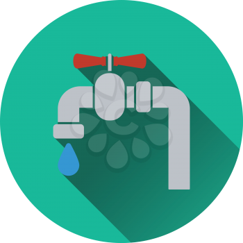 Icon of Pipe with valve. Flat design. Vector illustration.