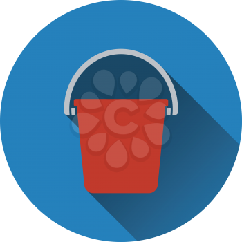 Icon of bucket. Flat design. Vector illustration.